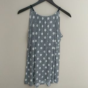 Tie halter polka dot shirt